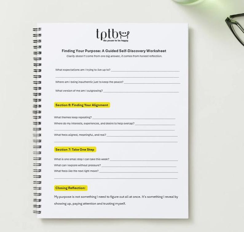 How to Find Your Purpose | 30 Questions to Get Unstuck | Self-Discovery Worksheets (PDF Download) image 7
