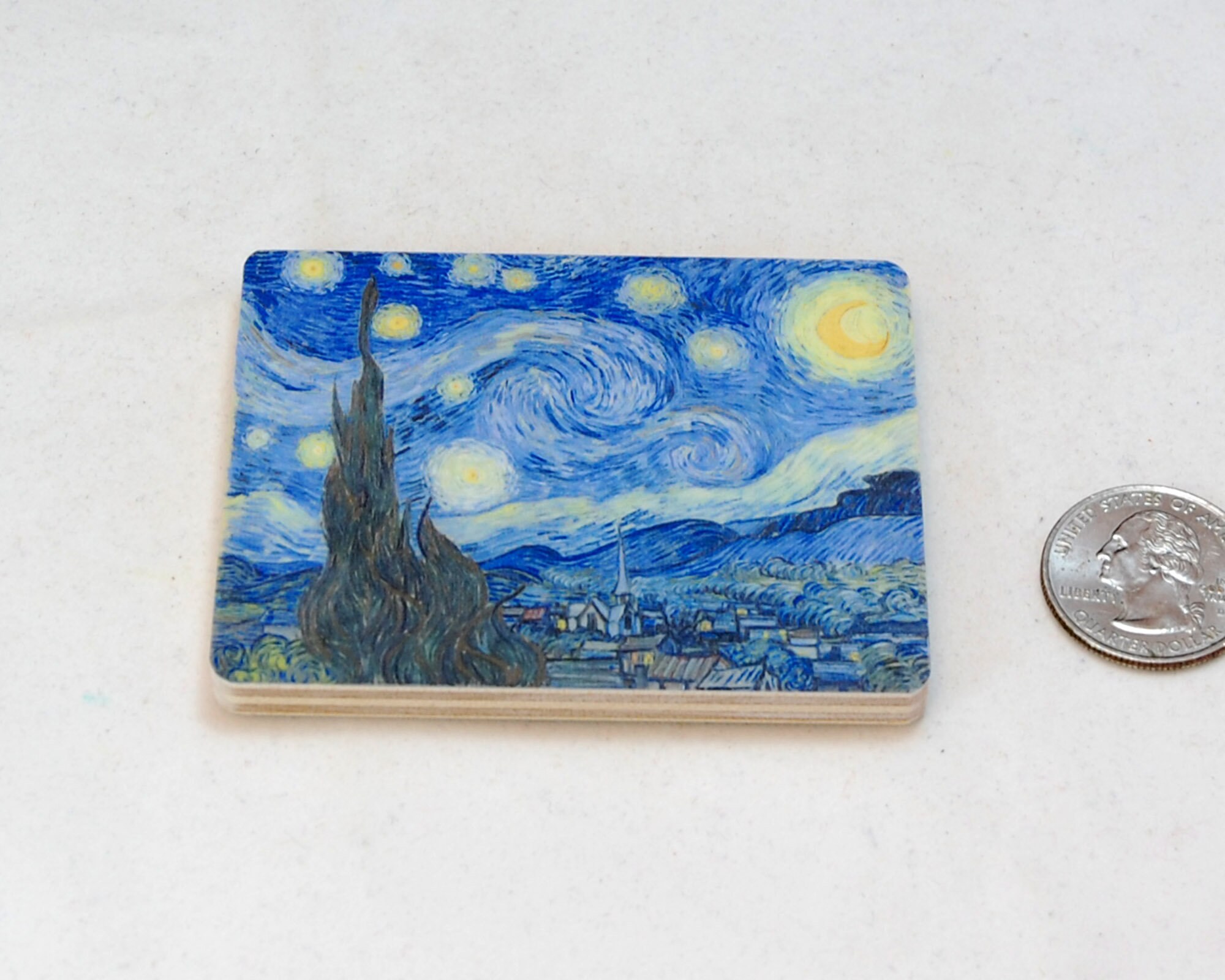 Starry Night Magnet. Hand-cut Wooden Fridge Magnet. Van Gogh Art Print ...