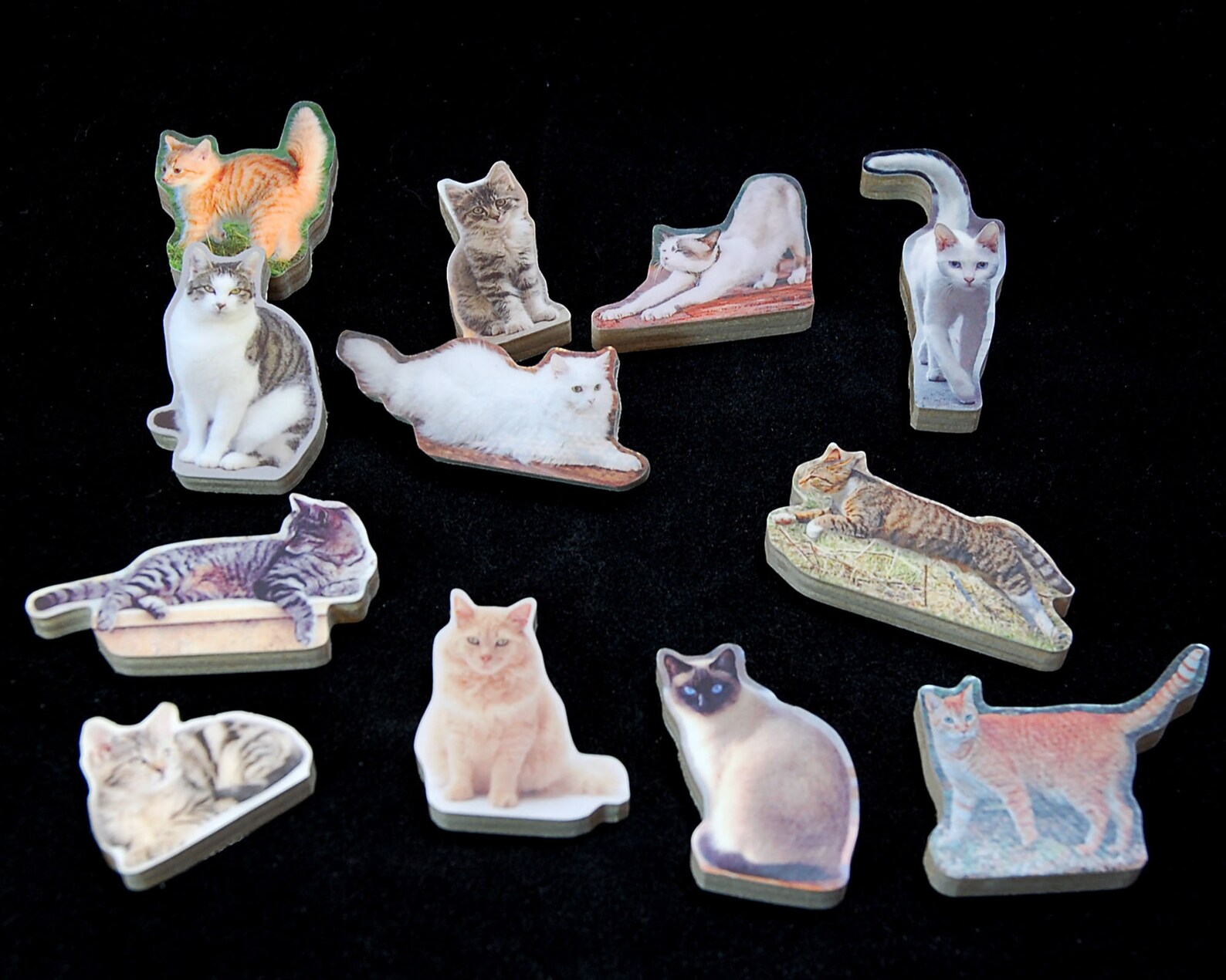 Stacking Cats Playset. One Dozen Wooden Cat Toys. Cat Game. 12 Etsy