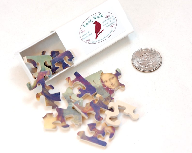 Mini Matchbox Puzzle Mona Lisa by Da Vinci. Tiny Wooden | Etsy
