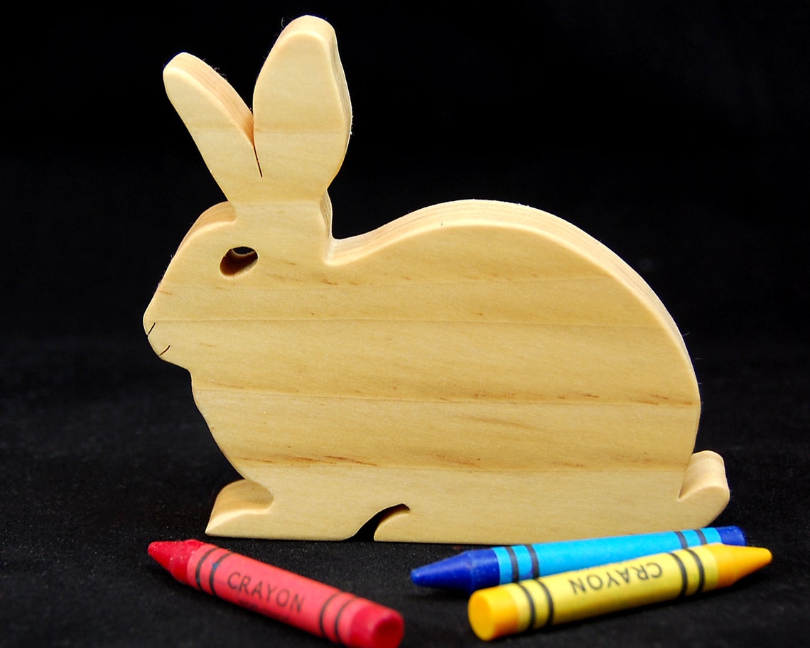 Wooden Bunny Toy.toy Wood Rabbit handmade Hand Cut With Etsy