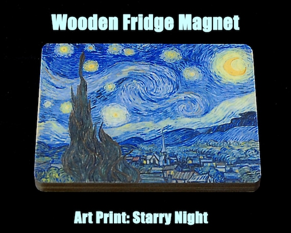 Starry Night Magnet. Hand-cut Wooden Fridge Magnet. Van Gogh | Etsy