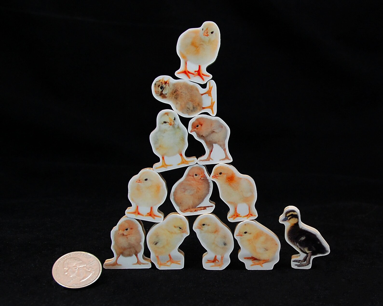 Stacking Chicks Playset. 12 Baby Chicken Wooden Toys. Hand Cut ...