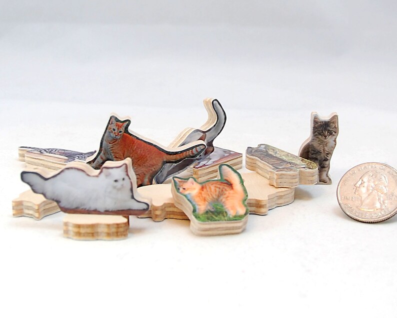 Stacking Cats Playset. One Dozen Wooden Cat Toys. Cat Game. 12 Etsy