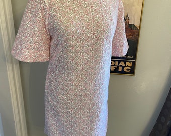 Vintage Dress | 1960’s Lace Mod Sheath | Handmade Pink