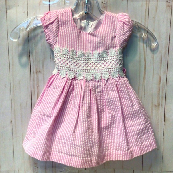 Vintage girls dress | 1980s 1990s | puffed sleeves |cottage core | Rare Editions | pink