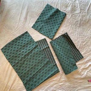 Vintage Fabric Art Deco Style MCM | Remnant Elegant Teal color