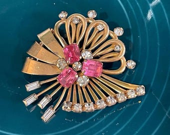 M&S antieke vintage brochespeld | Art-deco jaren 40 | Gold filled 12k |  sieraden