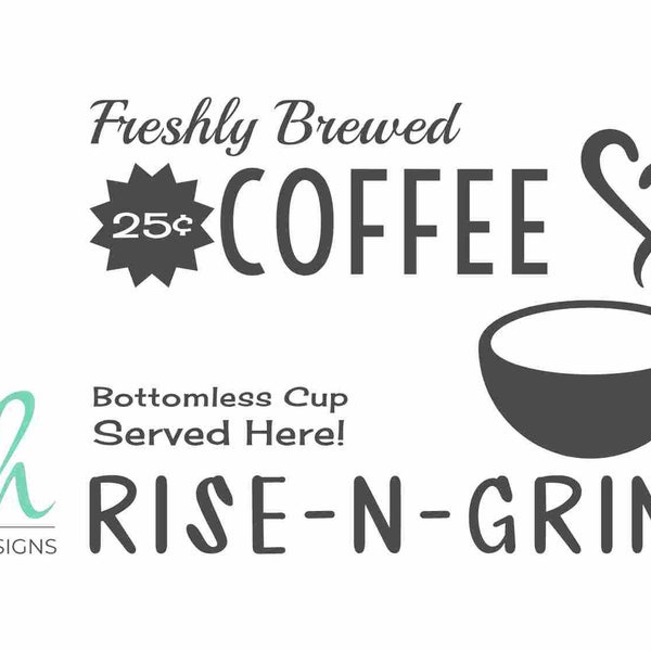 Coffee Rise-N-Grind SVG File for Cricut Design Space | Cafe Clip Art for Craft Projects| Personal Use/Limited Commercial Use