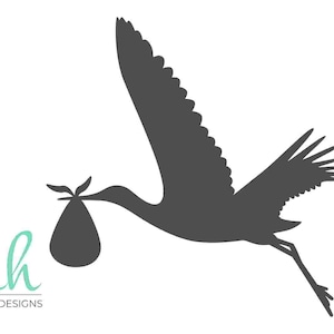 Special Delivery Storch SVG Datei für Cricut Design Space |  Baby Clip Art für Bastelprojekte| Persönliche Nutzung/Limitierte kommerzielle Nutzung