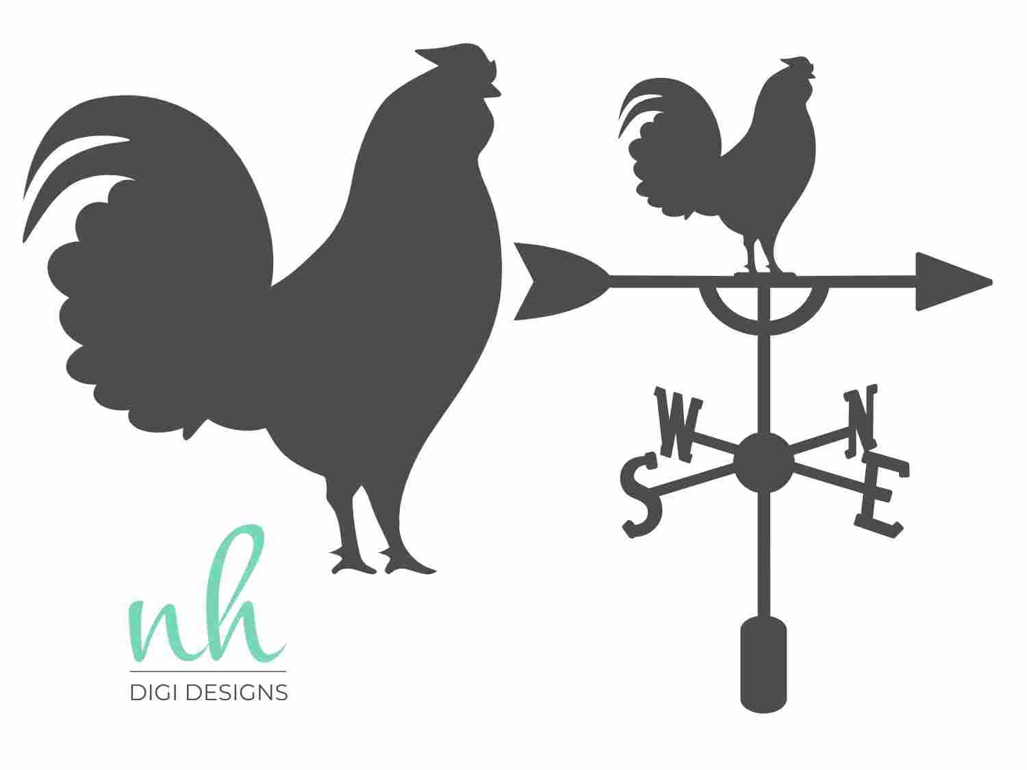 Rooster Weathervane SVG File for Cricut Design Space Farm Clip Art for