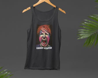 Enough! Graphic Art Unisex Tank| Reclaiming Self-Worth Empowerment Apparel | Fine Art Drawing Streetwear by Marie Corfield