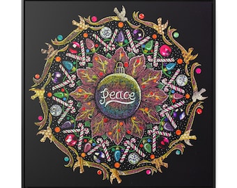 Peace Mandala - Gallery Canvas Wraps, Square Frame