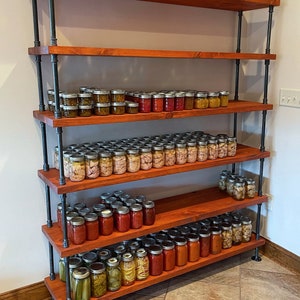 Industrial Style Pantry Shelving Wide Depth, Dining and Kitchen Storage, Display Bookcase, Extra Wide Large Industrial Shelving, Bookshelf