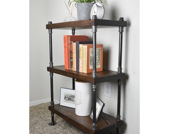 Industrial Style Bookcase, Rustic Modern Bookshelf, Book Shelf Living Room Loft Shelves