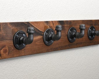 Industrial Pipe Style Wall Mounted Coat Rack Hooks, Towel Rack, Entryway Hallway Hanger Hooks, Bathroom Towel Hooks