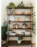 Industrial Vintage Style Bookcase with Wood Shelves and Iron Pipe Frame, Modern Farmhouse Bookshelves Storage, Open Shelving