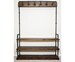 Industrial Style Entryway Bench with Coat Hooks and Shoe Rack, Mudroom Organization Coat Rack and Shoe Bench Hall Tree 