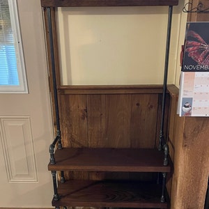 Industrial Style Entryway Bench with Coat Hooks and Shoe Rack, Mudroom Organization Coat Rack and Shoe Bench Hall Tree image 4