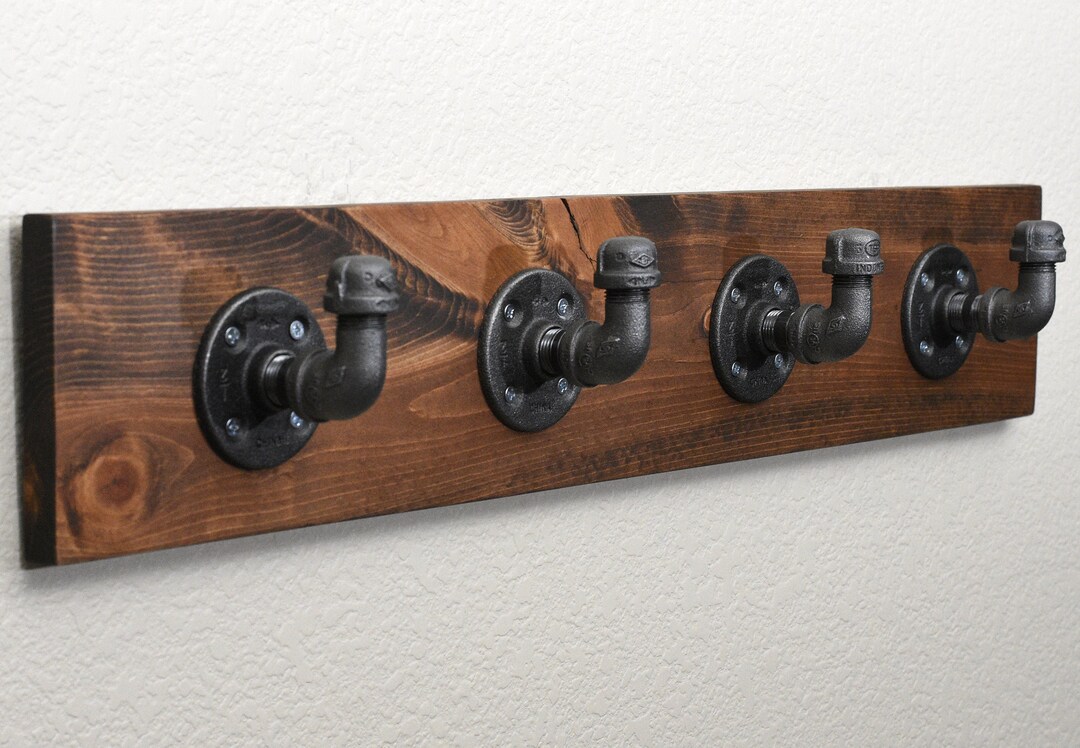 Industrial Pipe Style Wall Mounted Coat Rack Hooks, Towel Rack