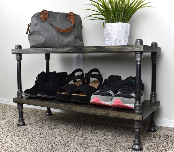 Industrial Shoe Rack, Entryway Organization