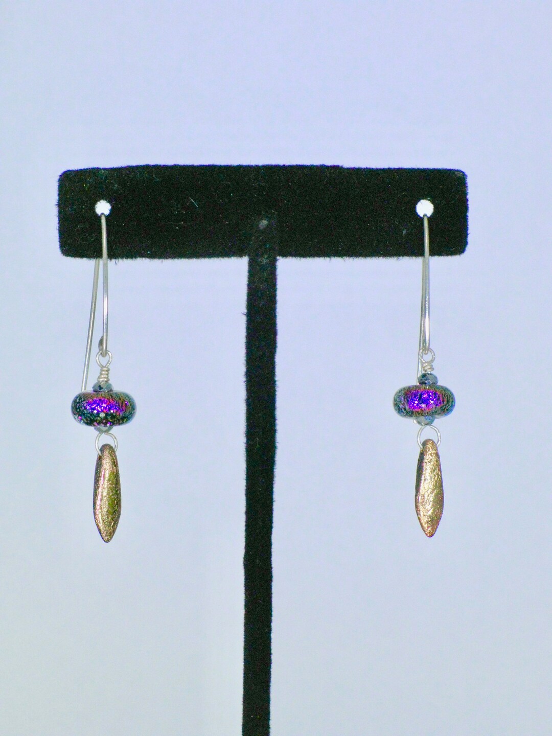 Handmade Sterling Silver Art Glass Bead & Pearl Earrings Etsy