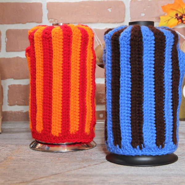 French Press Crochet Coffee Cozy - It not only covers the sides but covers the TOP to do a better job of preventing heat loss