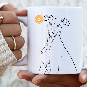 Greyhound Tasse Hund Mama Geschenk für ihren Hund Mama Geschenke Haustier Portrait Hund Papa Spanischer Windhund Mama Hundebesitzer Hund Druck Windhund Geschenk Hund Dekor Tasse