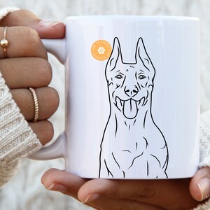Doberman Pinscher Mug dog mom gift for her dog mum gifts pet portrait dog dad Doberman  owner coffee mug dog print dog lover gift dobie mug