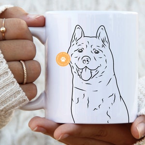 American Akita Mug dog mom gift for her dog mum gifts pet portrait dog dad American Akita owner coffee mug dog print dog lover gift Inu mom