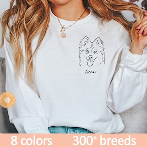 Custom Pomsky crewneck sweater personalized dog sweatshirt Pomsky gift dog gift for dog mom gifts dog shirt pet portrait Pomeranian & Husky