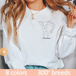 Custom Pig crewneck sweater personalized Pig sweatshirt gift for Pig mom gifts Pig owner Pig mama shirt Pig farm Pig print pet portrait