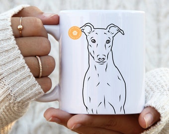 Lurcher Mug dog mom gift for her dog mum gifts pet portrait dog dad Lurcher mom dog owner dog print dog lover Lurcher gift dog décor cup mug