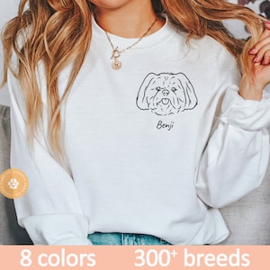 Custom Shih Tzu sweater personalized dog sweatshirt Short Haired ShihTzu gift dog gift for dog mom gift dog shirt crewneck face pet portrait