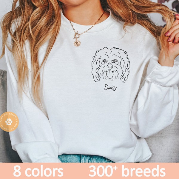 Custom Peekapoo crewneck sweater personalized dog sweatshirt Peekapoo gift dog gift for dog mom gifts dog shirt Pekingese & Poodle pet face