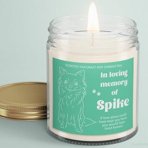 Long Haired Chihuahua Memorial Gift, Personalized Dog Candle, Custom Pet Loss Keepsake Sympathy Remembrance Condolence Bereavement Memory