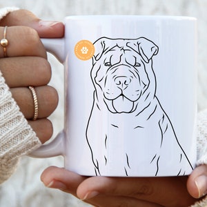 Chinesische Shar Pei Tasse Hund Mama Geschenk für ihren Hund Mama Geschenke Haustier Portrait Hund Papa Shar Pei Mama Hundebesitzer Hund Druck Hundeliebhaber Geschenk Hund Dekor Tasse