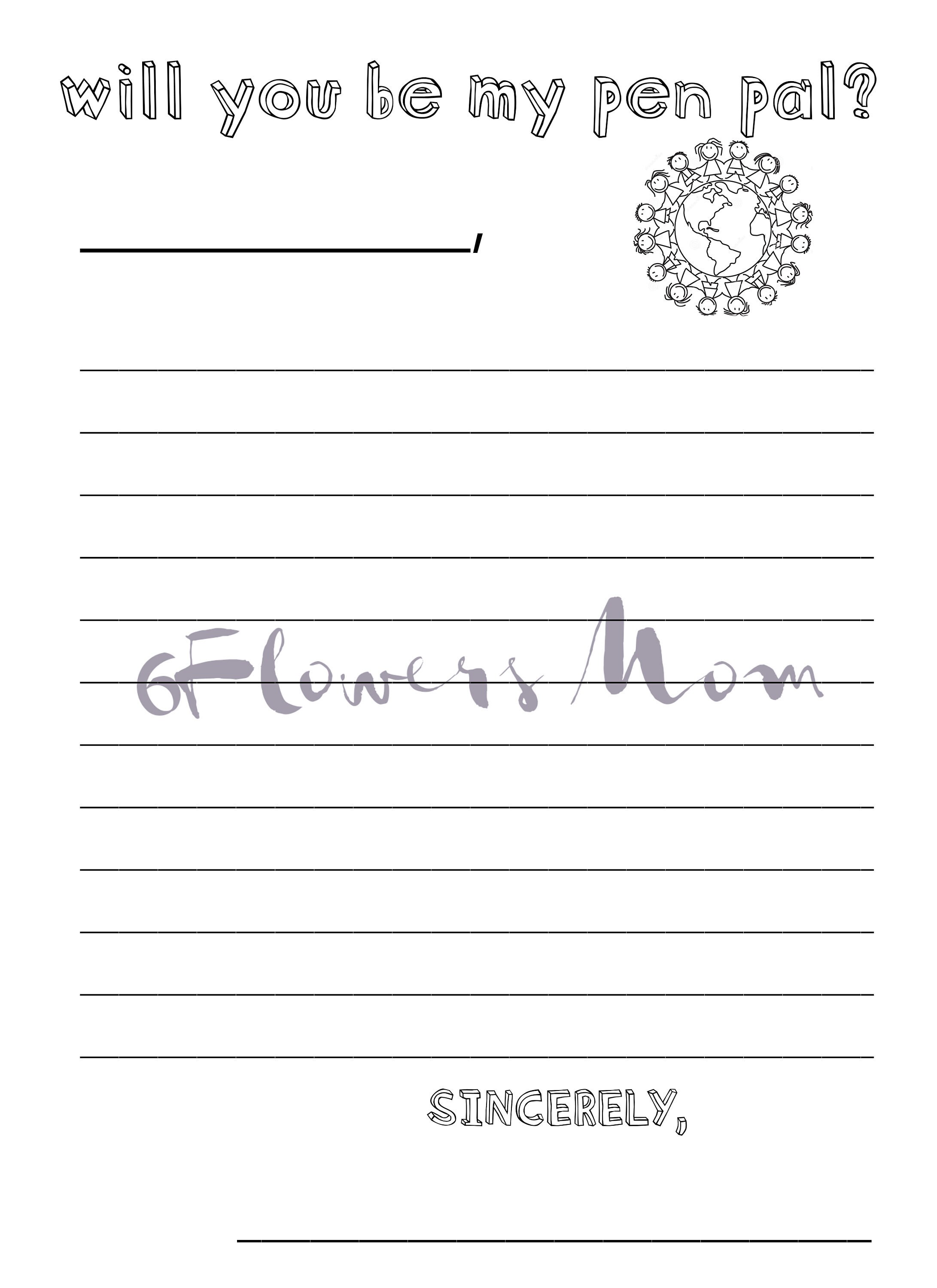Pen Pal Letter With Regard To Pen Pal Letter Template