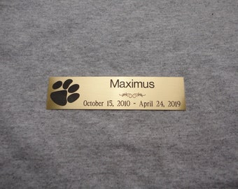 Personalized Cat Memorial Plaque - 1x3 Inch, Engraved Brass, Custom Pet Keepsake