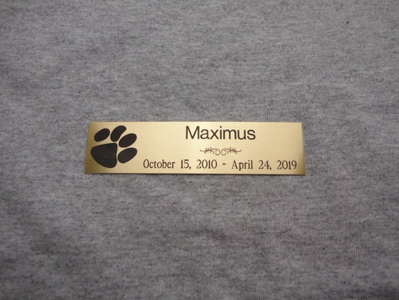 1x4 Custom Engraved Black Brass Plate Picture Plaque Name Tag Trophy Flag Pet
