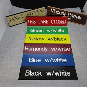 Plastic Signage - any size up to 10 square inches-FREE ENGRAVING/SHIPPING