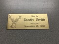 1.5" x 3.75" Custom Engraved Brass Plate, Deer Mount, Taxidermy, Hunting, Plaque
