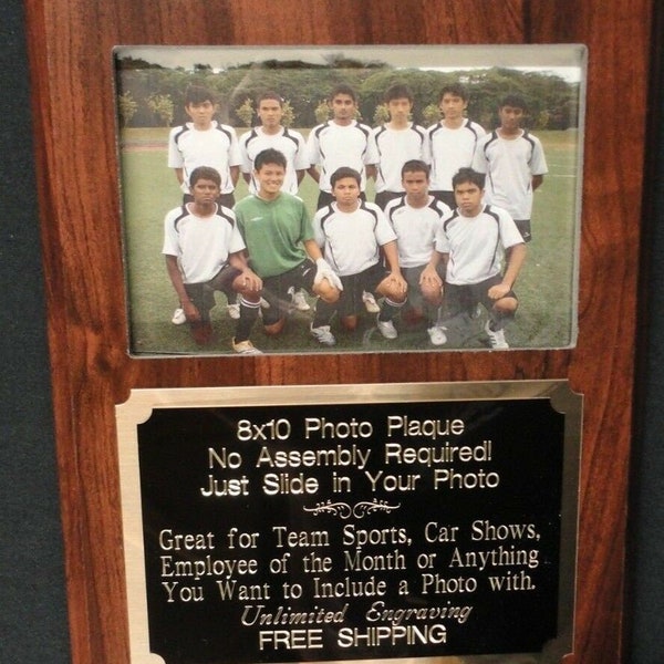 8x10 Custom Engraved Photo Plaque, Team Photo, Award, Trophy, FREE Engraving