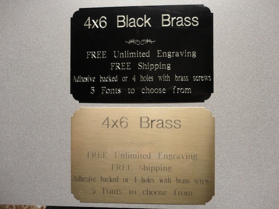 Trophy Plates Plaques  BLACK Plate UNLIMITED FREE ENGRAVING **NEW** SIZES 