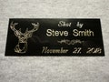 1.5" x 3.75" Custom Engraved Black Brass Plate, Deer Mount, Taxidermy, Hunting, Plaque