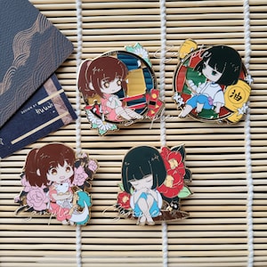 Dragon and Girl Anime Hard Enamel Pins Washi Tape Lanyards Acrylic Charm