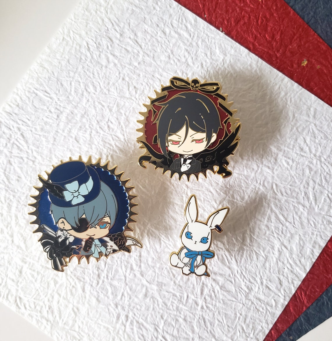Black Butler Hard Enamel Pins Kuroshitsuji Ciel Sebastian - Etsy UK
