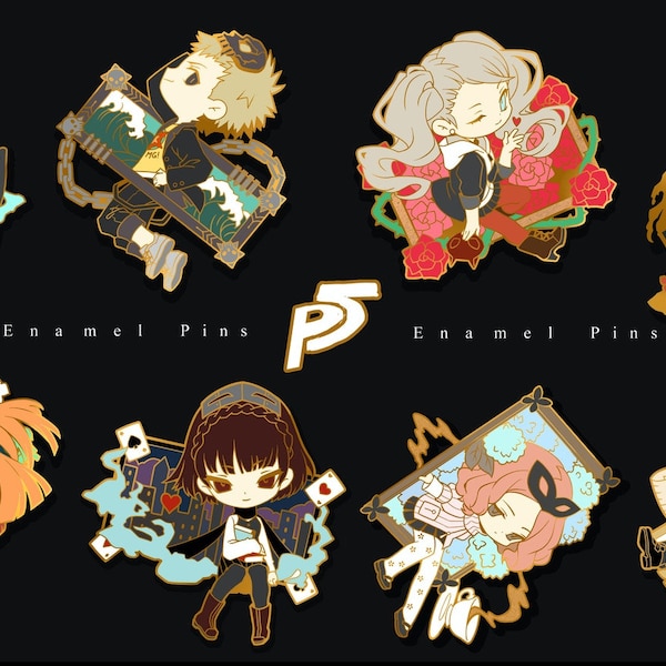 P5 Hard Enamel Pin- Joker Haru Ann Yusuke Makoto Akechi Ryuji Futaba