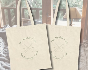 Camp Bachelorette draagtas van katoencanvas: ontwerp bruidsval