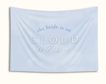 Cloud Nine Bachelorette Tapestry, Bridal Shower Backdrop